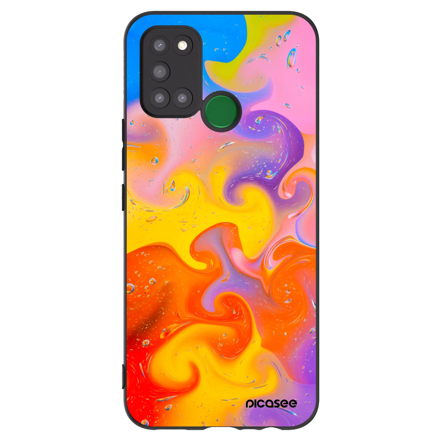 Picasee Realme 7i Hülle - Schwarzes Silikon - Bubbles