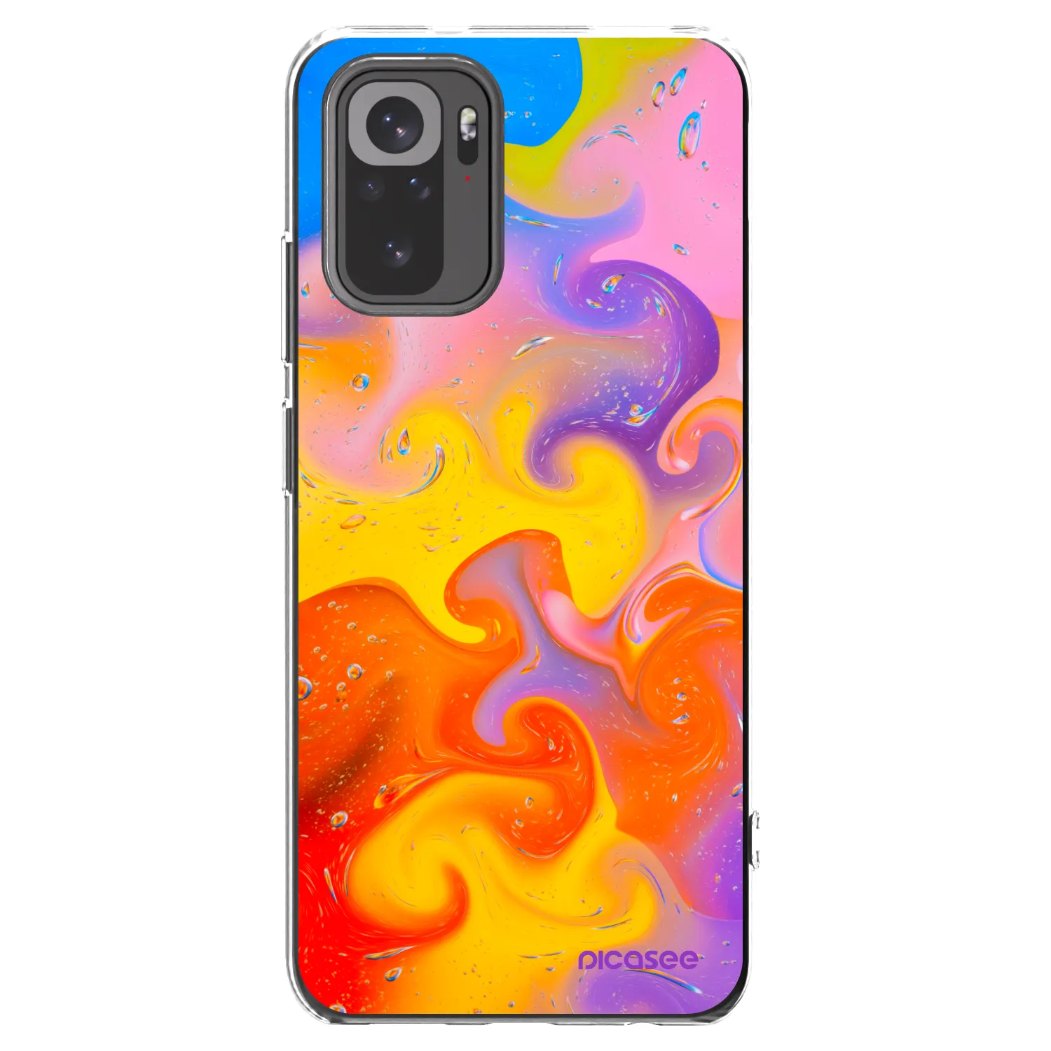 Picasee Xiaomi Redmi Note 10S Hülle - Transparentes Silikon - Bubbles