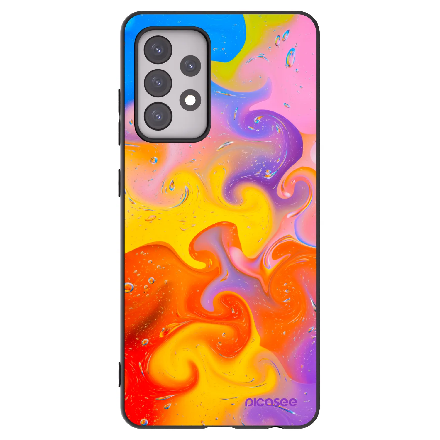 Picasee Samsung Galaxy A52s 5G A528B Hülle - Schwarzes Silikon - Bubbles