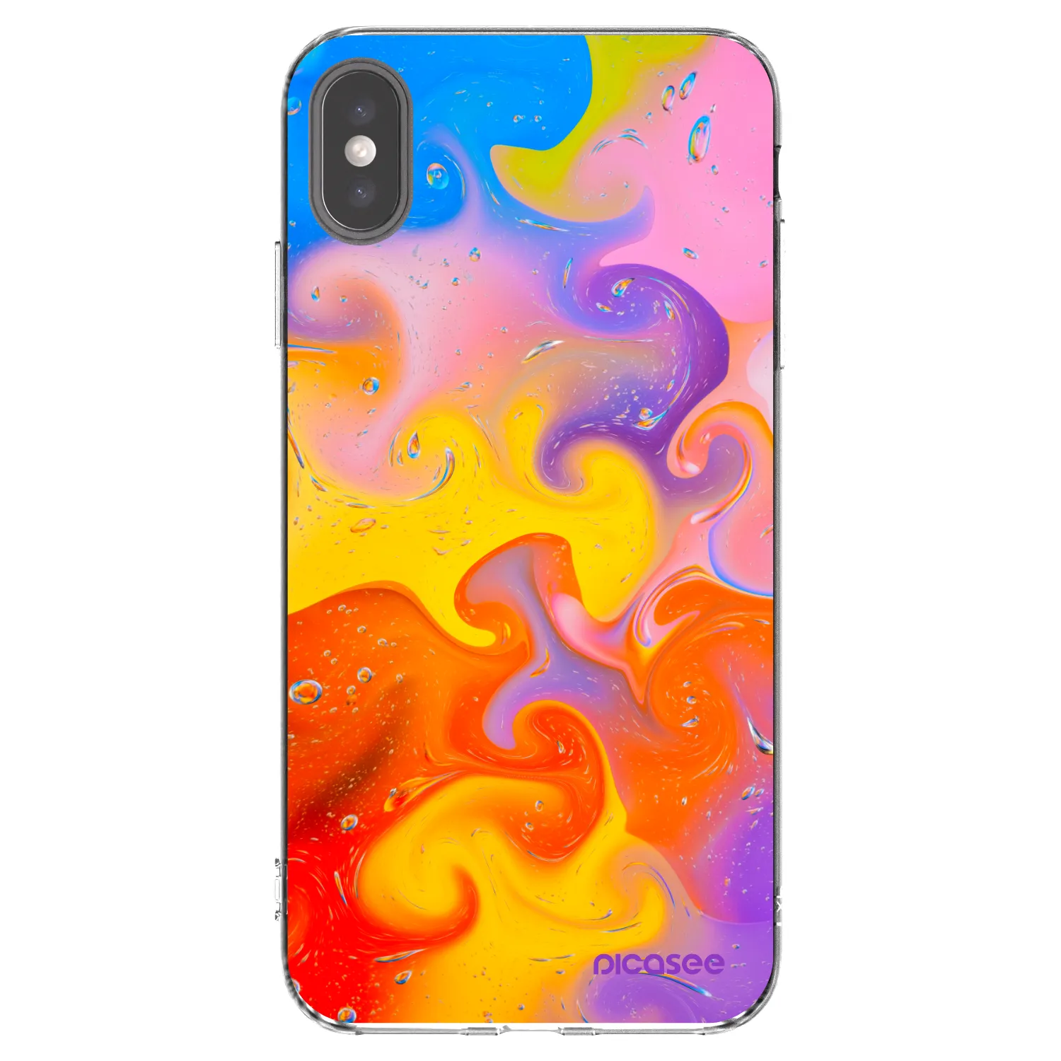 Picasee Apple iPhone XS Max Hülle - Transparentes Silikon - Bubbles