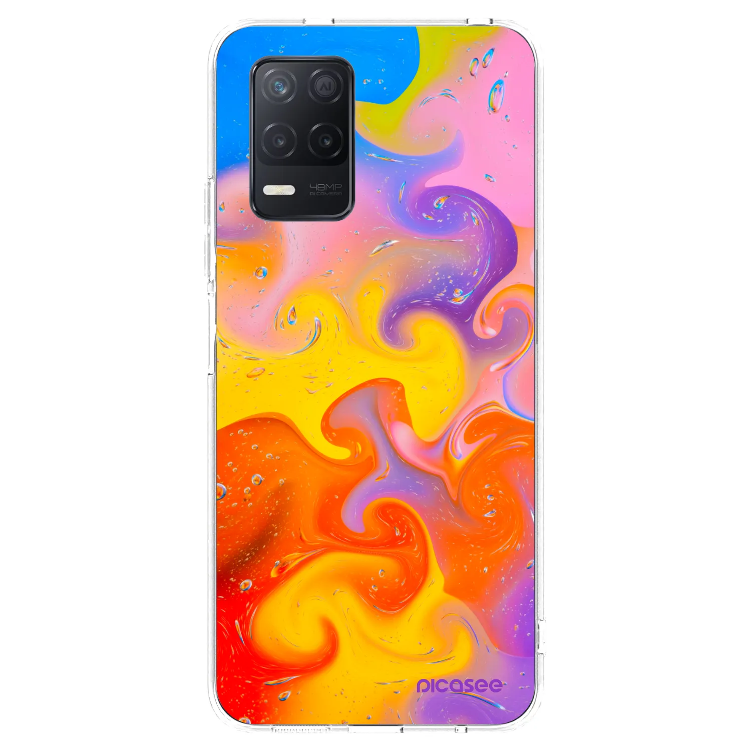 Picasee Realme 8 5G Hülle - Transparentes Silikon - Bubbles