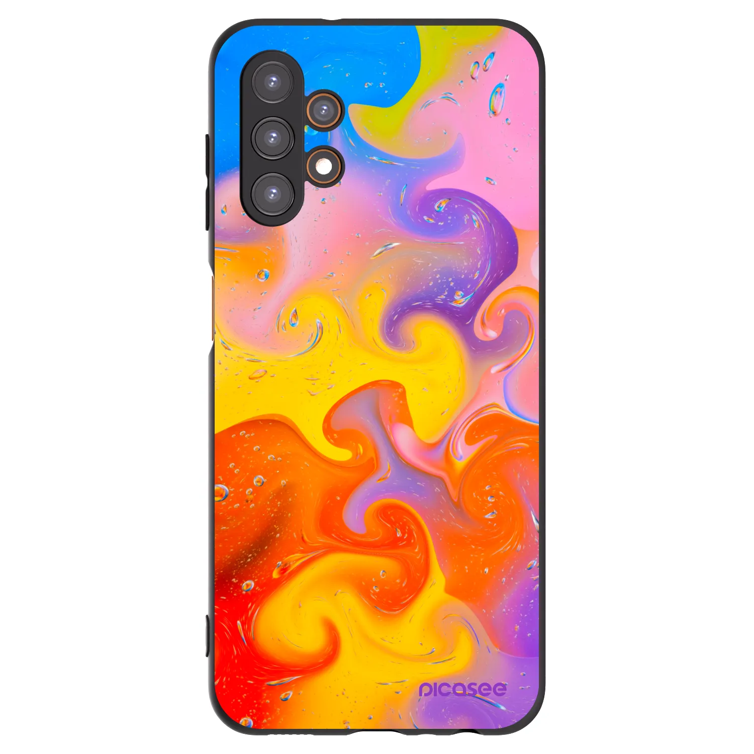 Picasee Samsung Galaxy A13 4G A135 Hülle - Schwarzes Silikon - Bubbles
