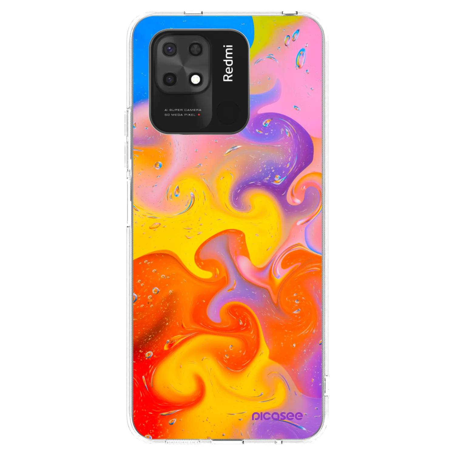 Picasee Xiaomi Redmi 10C Hülle - Transparentes Silikon - Bubbles