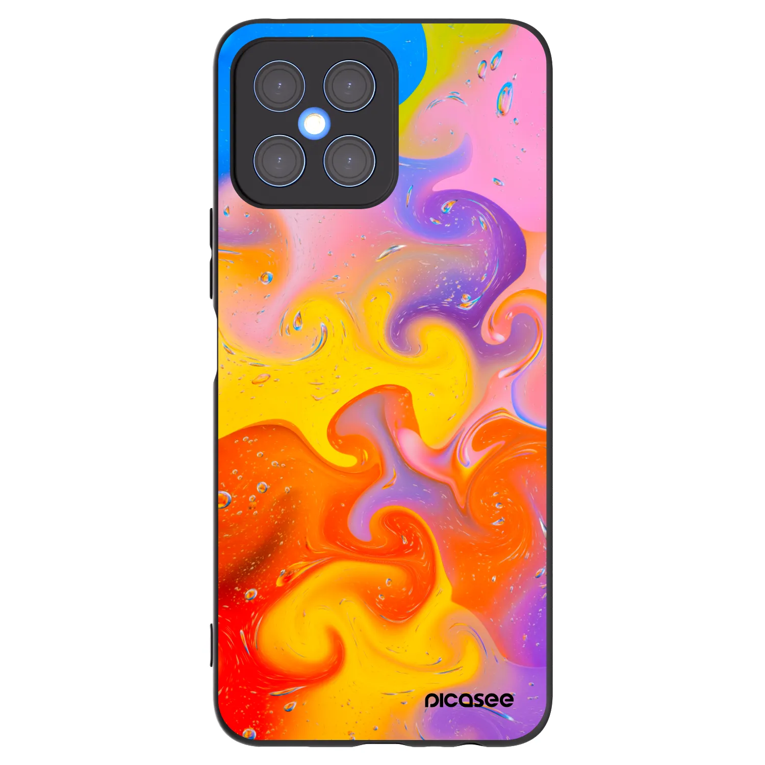 Picasee Honor X8 4G Hülle - Schwarzes Silikon - Bubbles