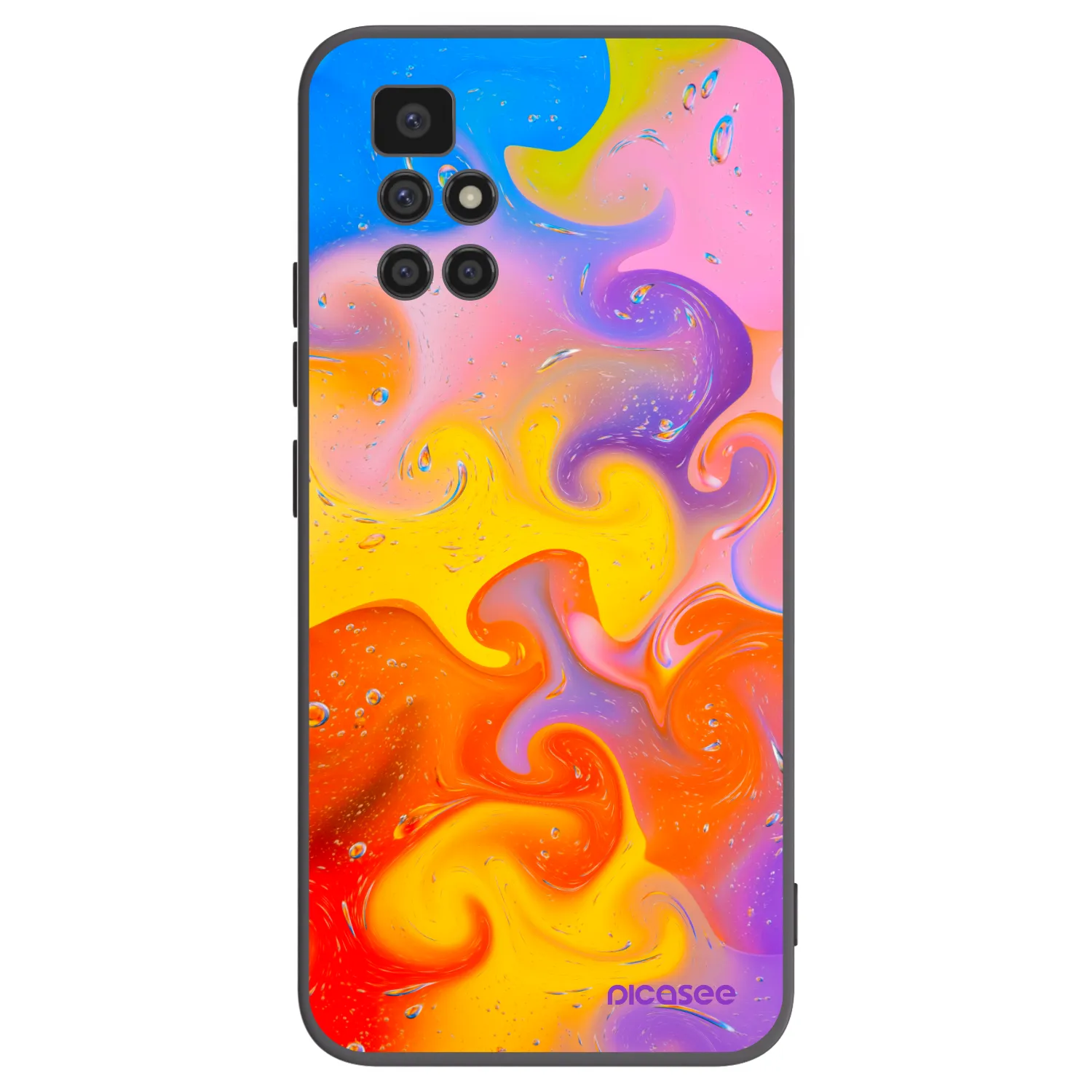 Picasee Xiaomi Redmi 10 (2022) Hülle - Schwarzes Silikon - Bubbles