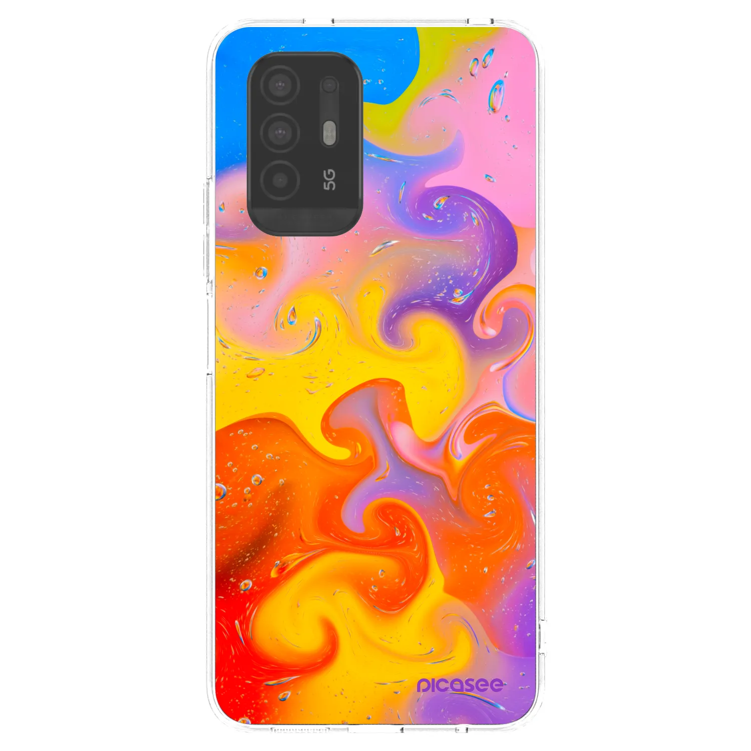 Picasee OPPO A94 5G Hülle - Transparentes Silikon - Bubbles