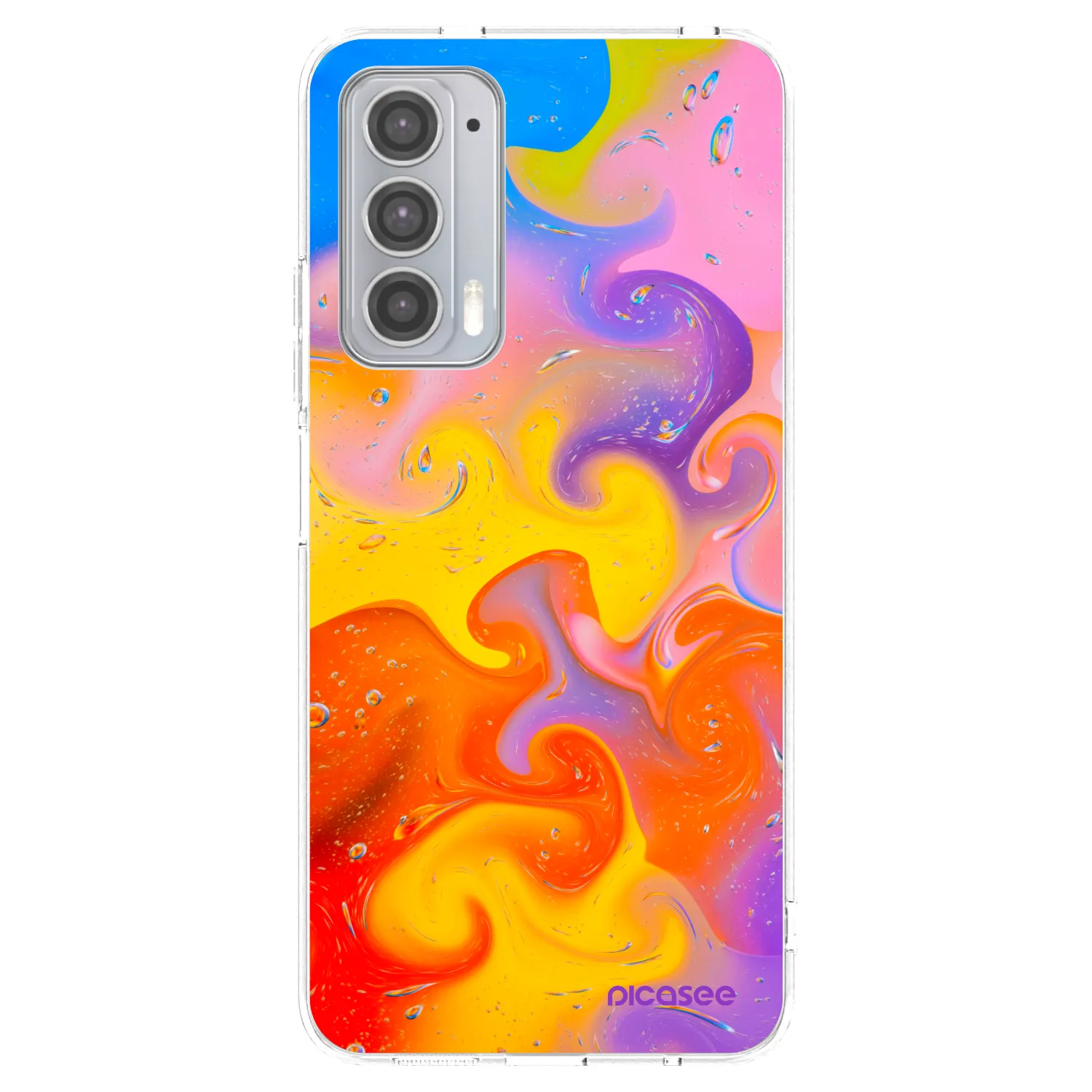 Picasee Motorola Edge 20 Hülle - Transparentes Silikon - Bubbles