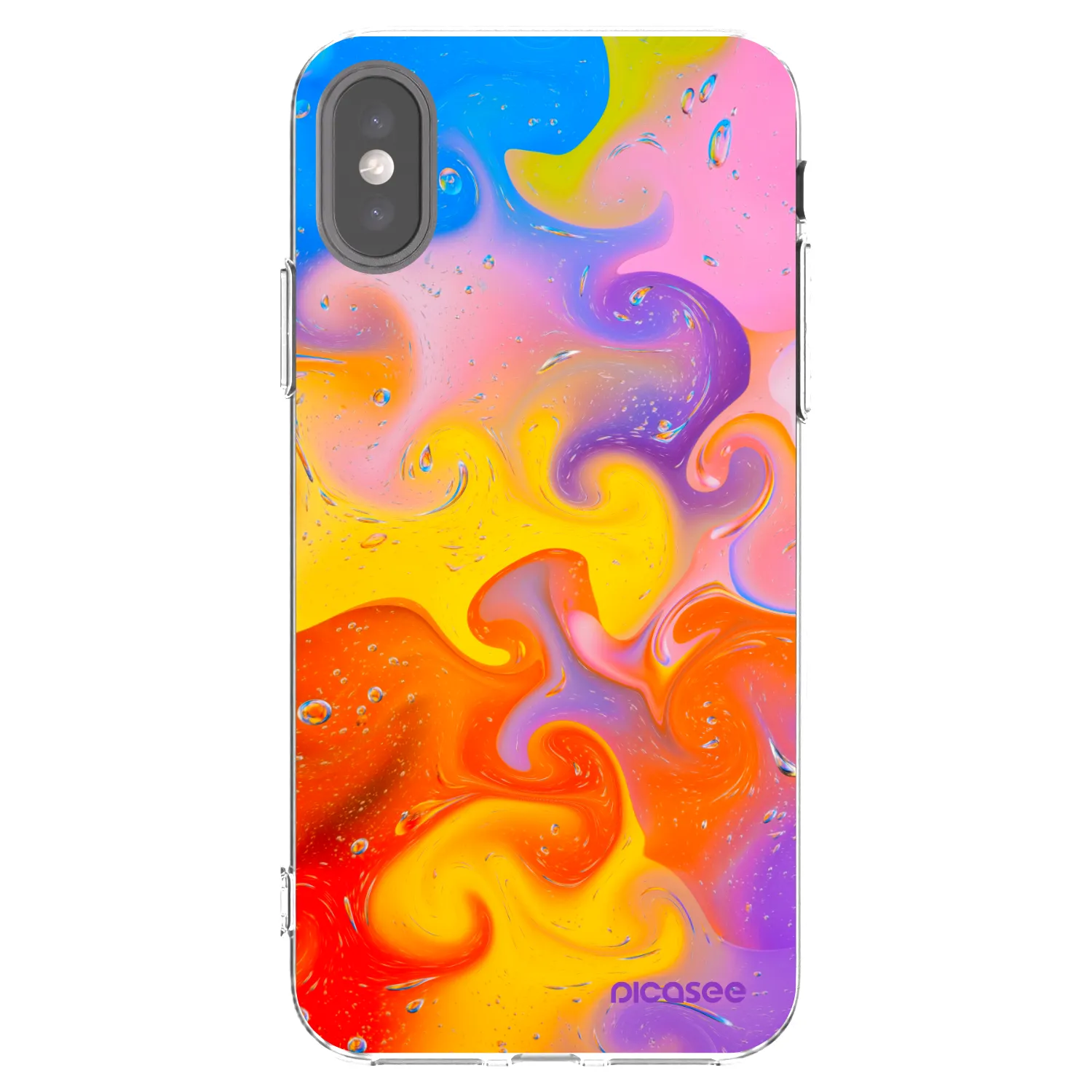 Picasee Apple iPhone X/XS Hülle - Transparentes Silikon - Bubbles