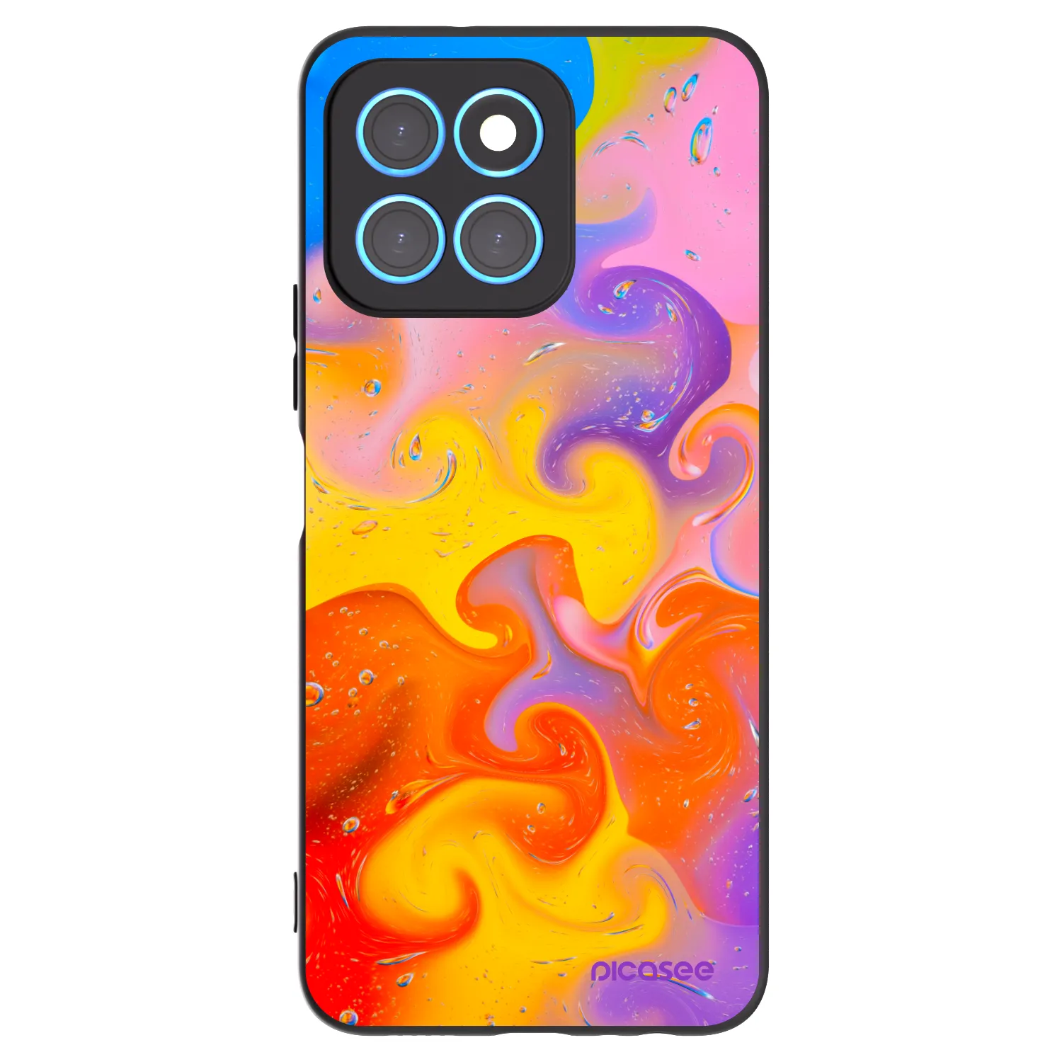 Picasee Honor X8 5G Hülle - Schwarzes Silikon - Bubbles