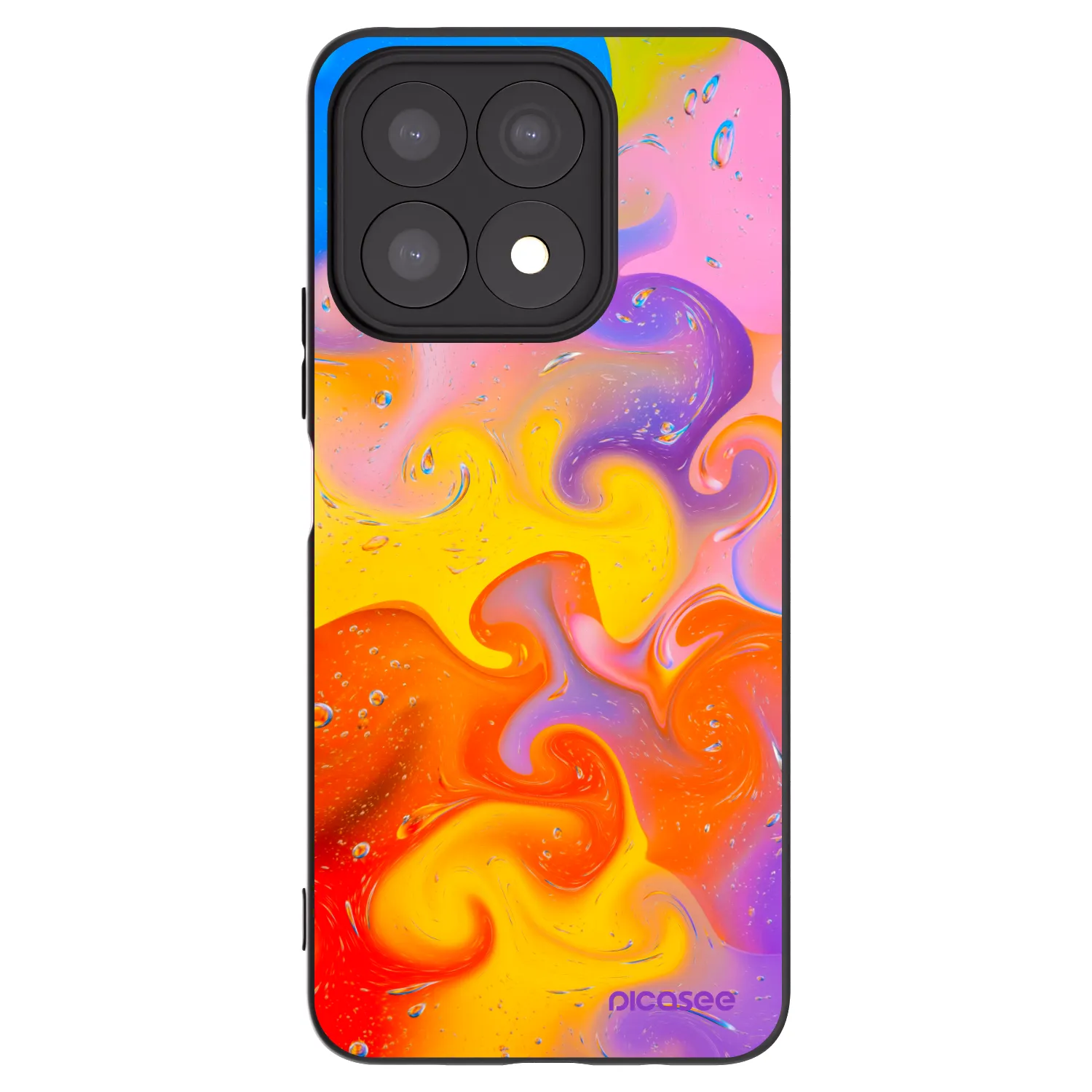 Picasee Honor X8a Hülle - Schwarzes Silikon - Bubbles