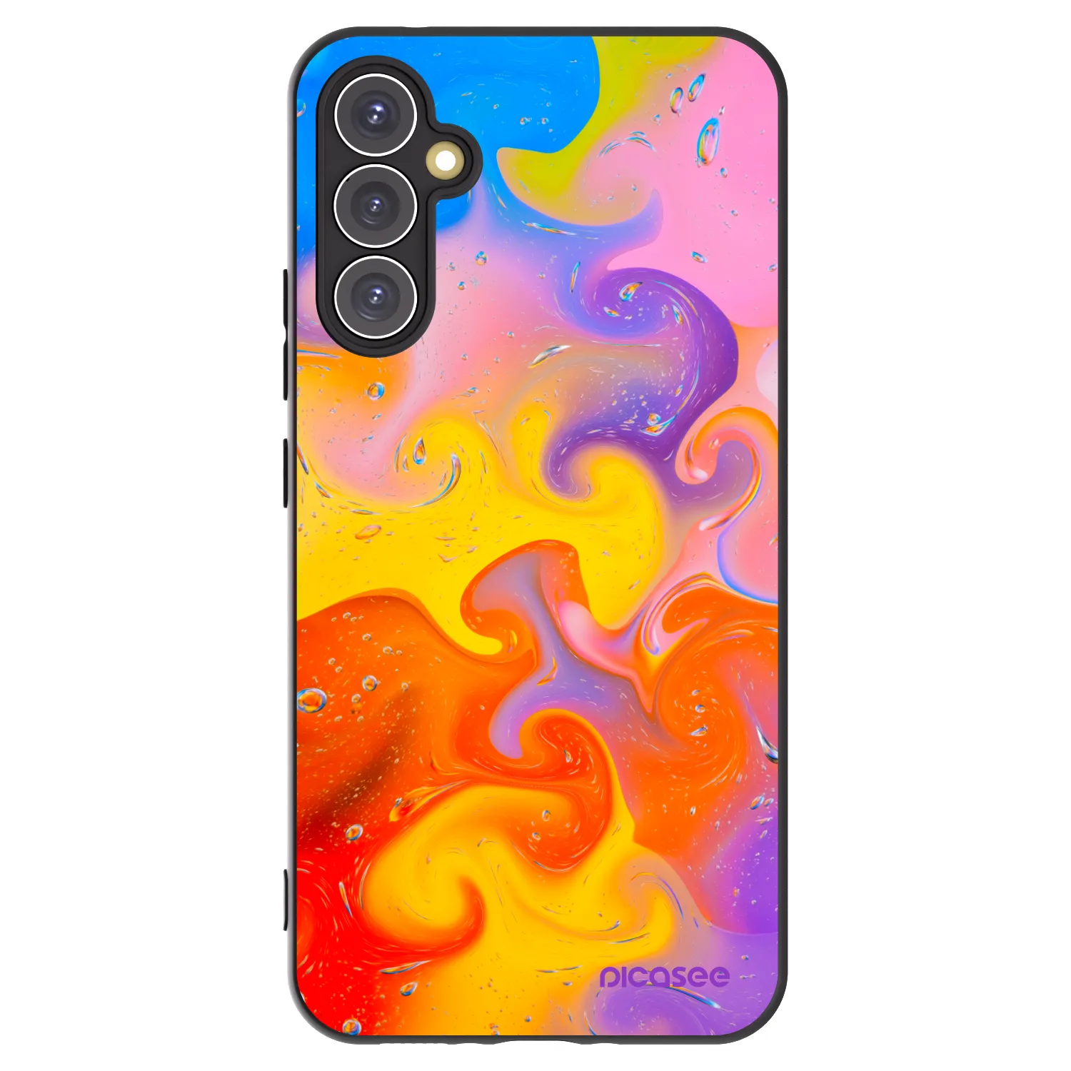 Picasee Samsung Galaxy A34 5G A346B Hülle - Schwarzes Silikon - Bubbles