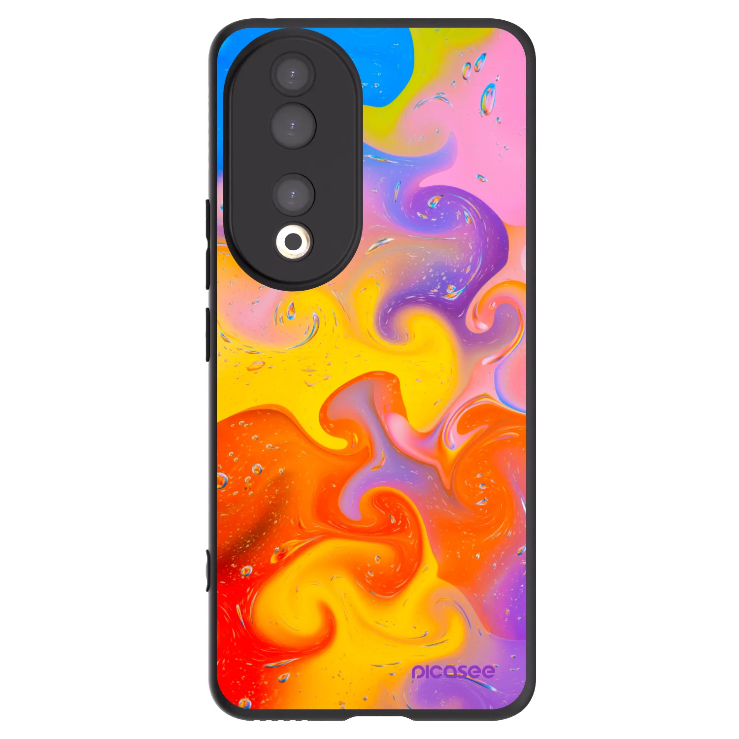 Picasee Honor 90 5G Hülle - Schwarzes Silikon - Bubbles