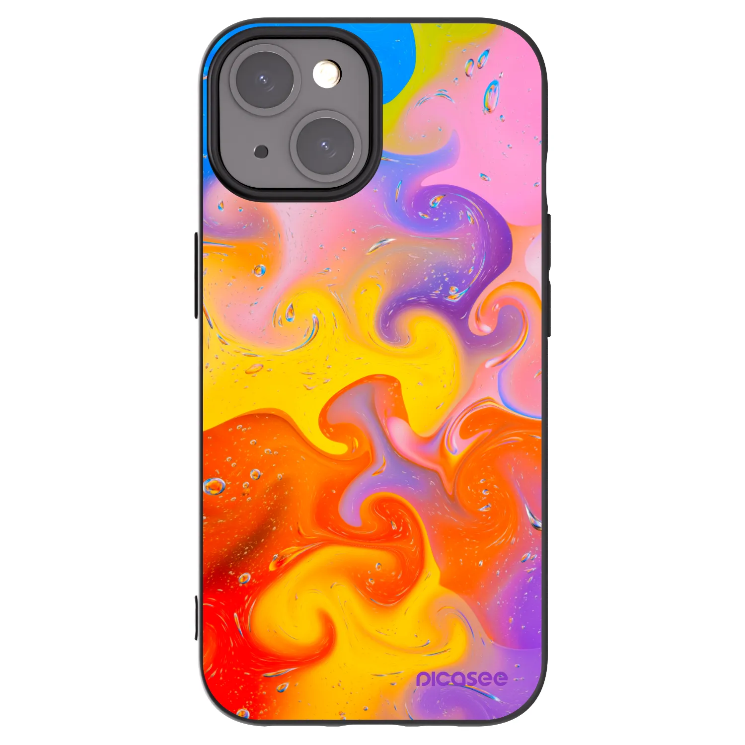 Picasee Apple iPhone 15 Hülle - Schwarzes Silikon - Bubbles