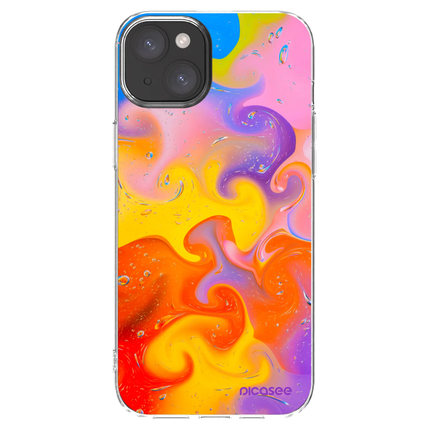 Picasee Apple iPhone 15 Plus Hülle - Transparentes Silikon - Bubbles