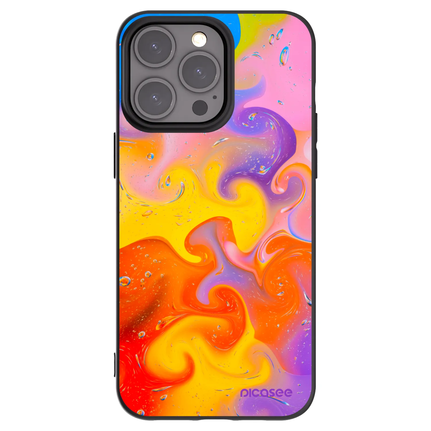 Picasee Apple iPhone 15 Pro Max Hülle - Schwarzes Silikon - Bubbles