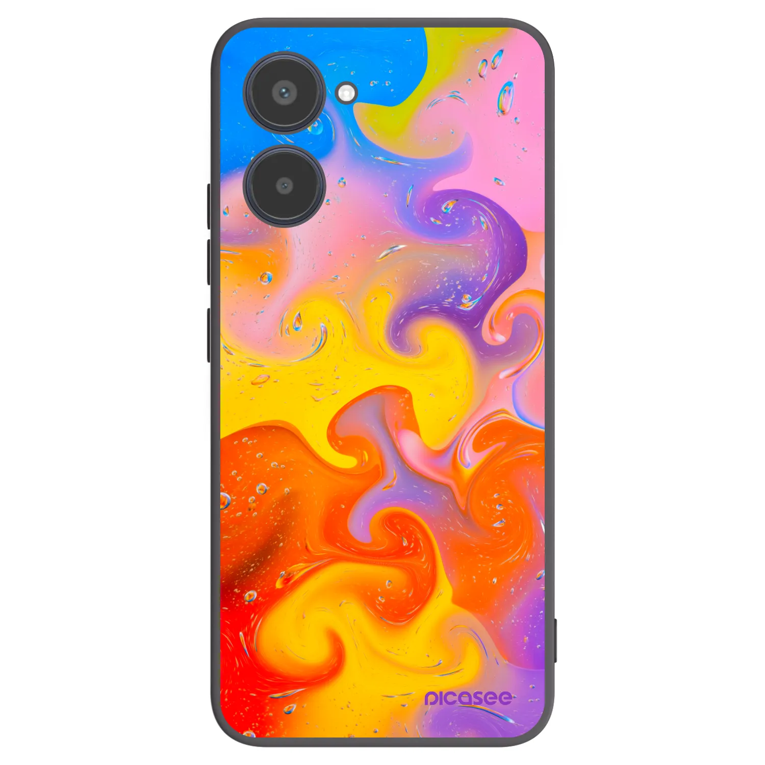 Picasee Realme 10 4G Hülle - Schwarzes Silikon - Bubbles