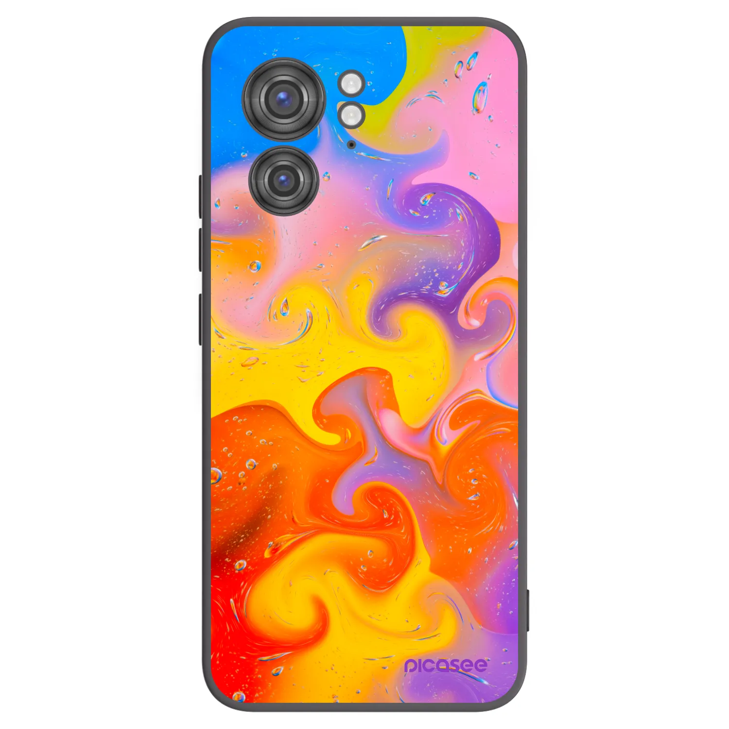 Picasee Motorola Edge 40 Hülle - Schwarzes Silikon - Bubbles