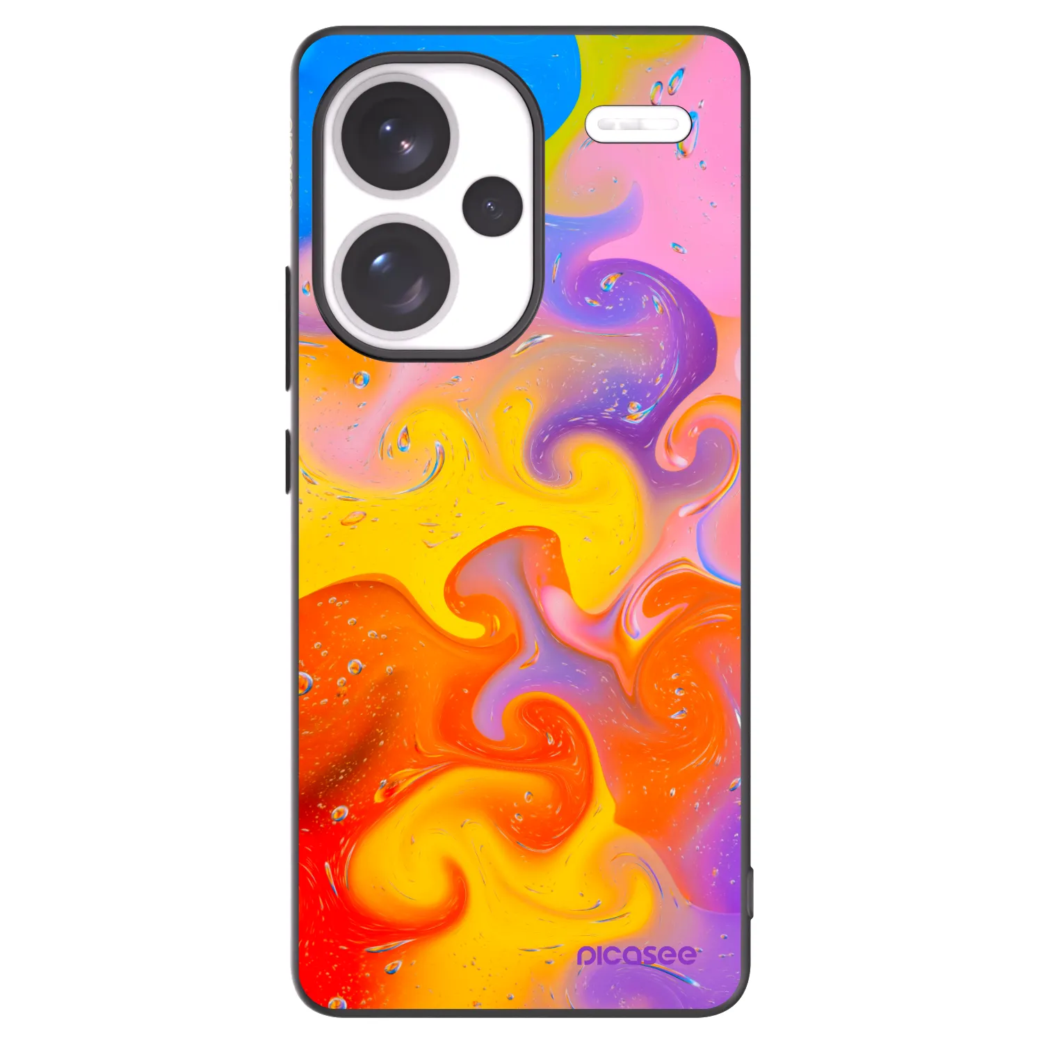 Picasee Xiaomi Redmi Note 13 Pro+ 5G Hülle - Schwarzes Silikon - Bubbles