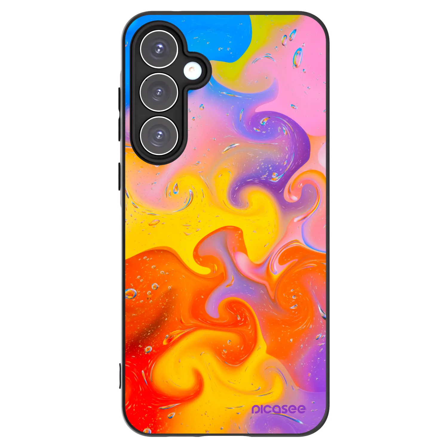 Picasee Samsung Galaxy A55 5G A556B Hülle - Schwarzes Silikon - Bubbles