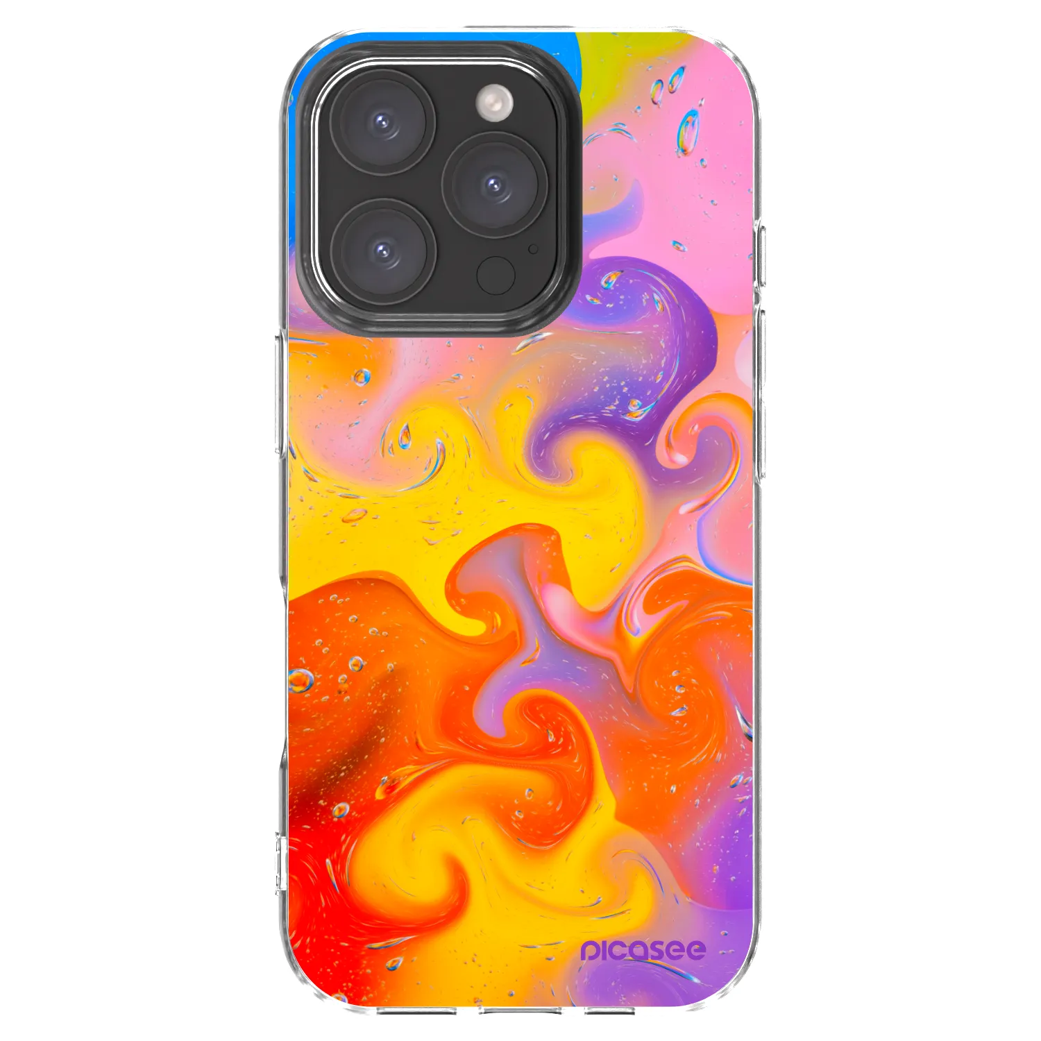 Picasee Apple iPhone 16 Pro Hülle - Transparentes Silikon - Bubbles