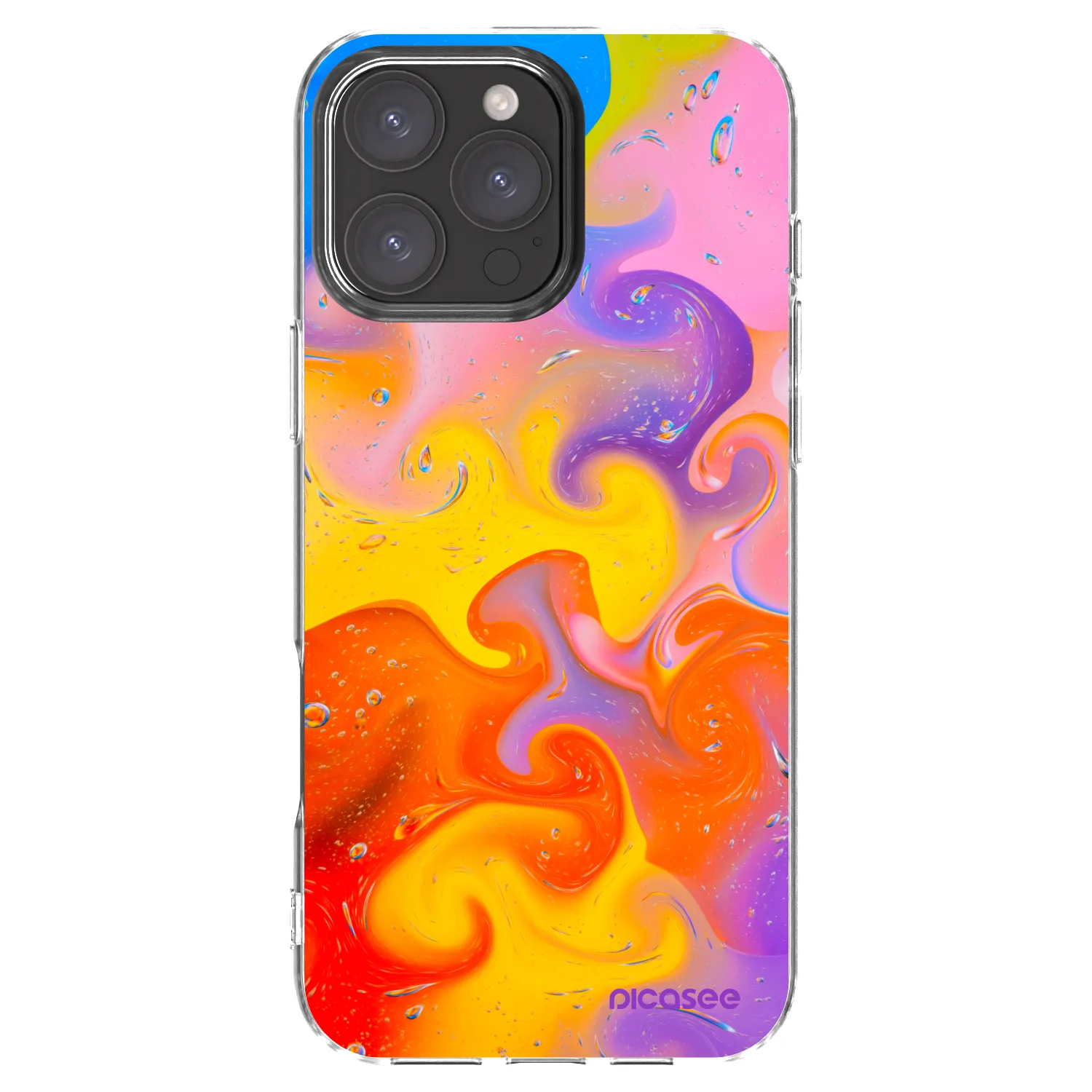 Picasee Apple iPhone 16 Pro Max Hülle - Transparentes Silikon - Bubbles