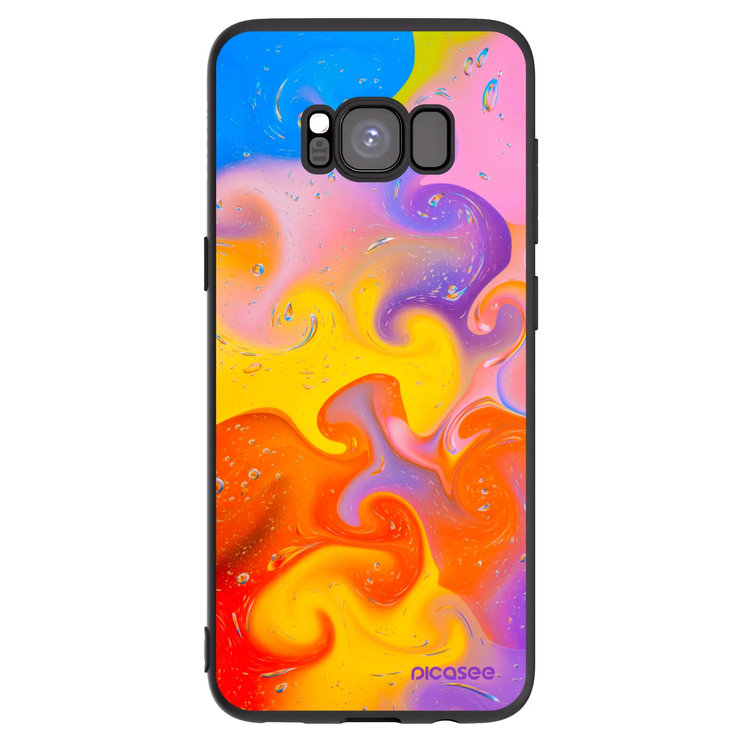 Picasee Samsung Galaxy S8 G950F Hülle - Schwarzes Silikon - Bubbles