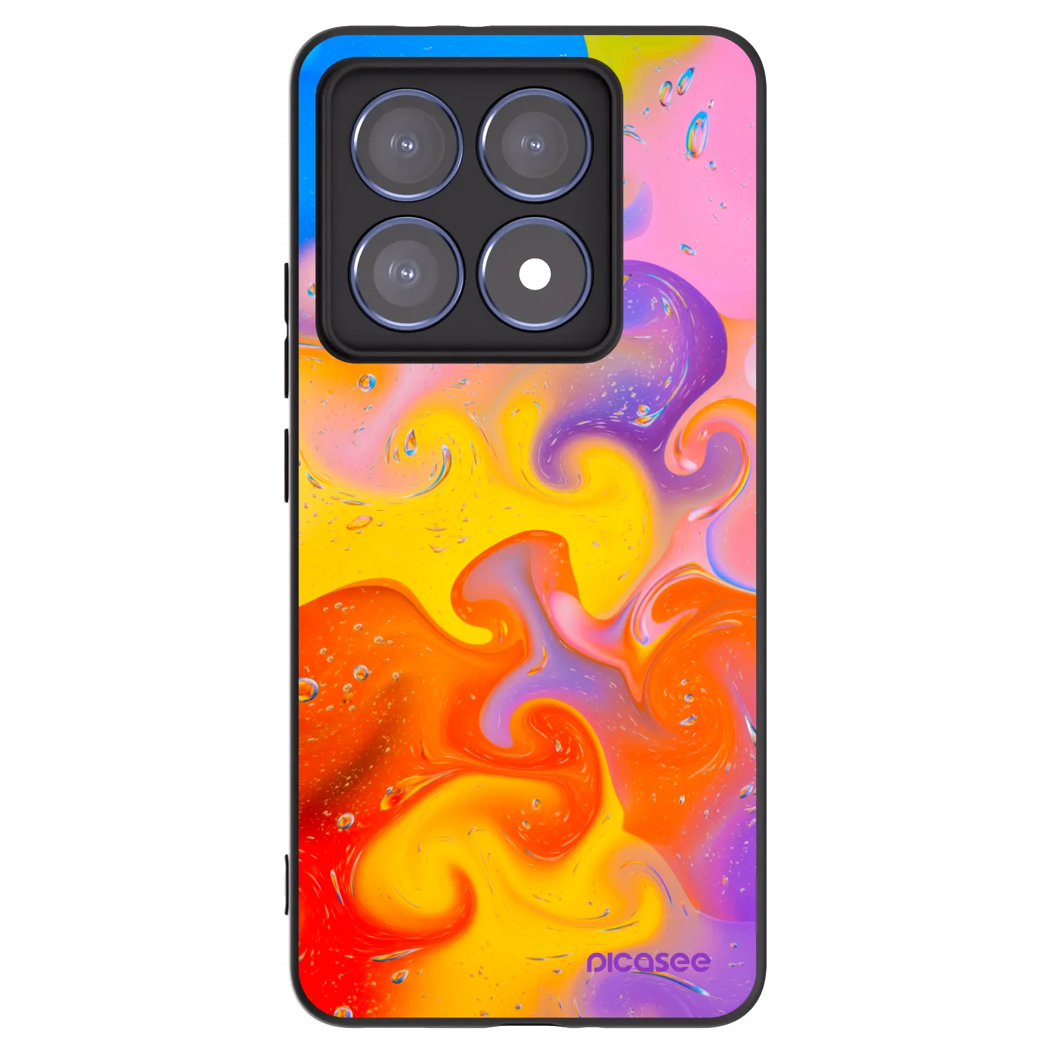 Picasee Xiaomi 14T Pro Hülle - Schwarzes Silikon - Bubbles