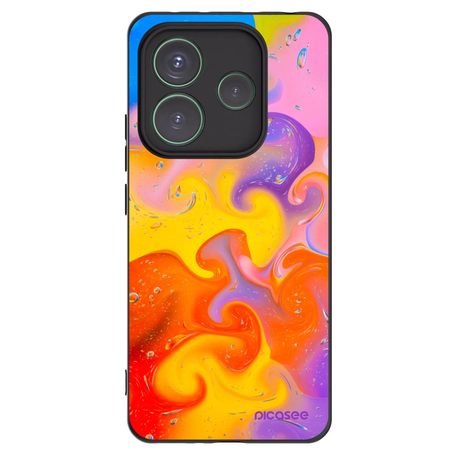 Picasee Xiaomi Redmi Note 14 5G Hülle - Schwarzes Silikon - Bubbles