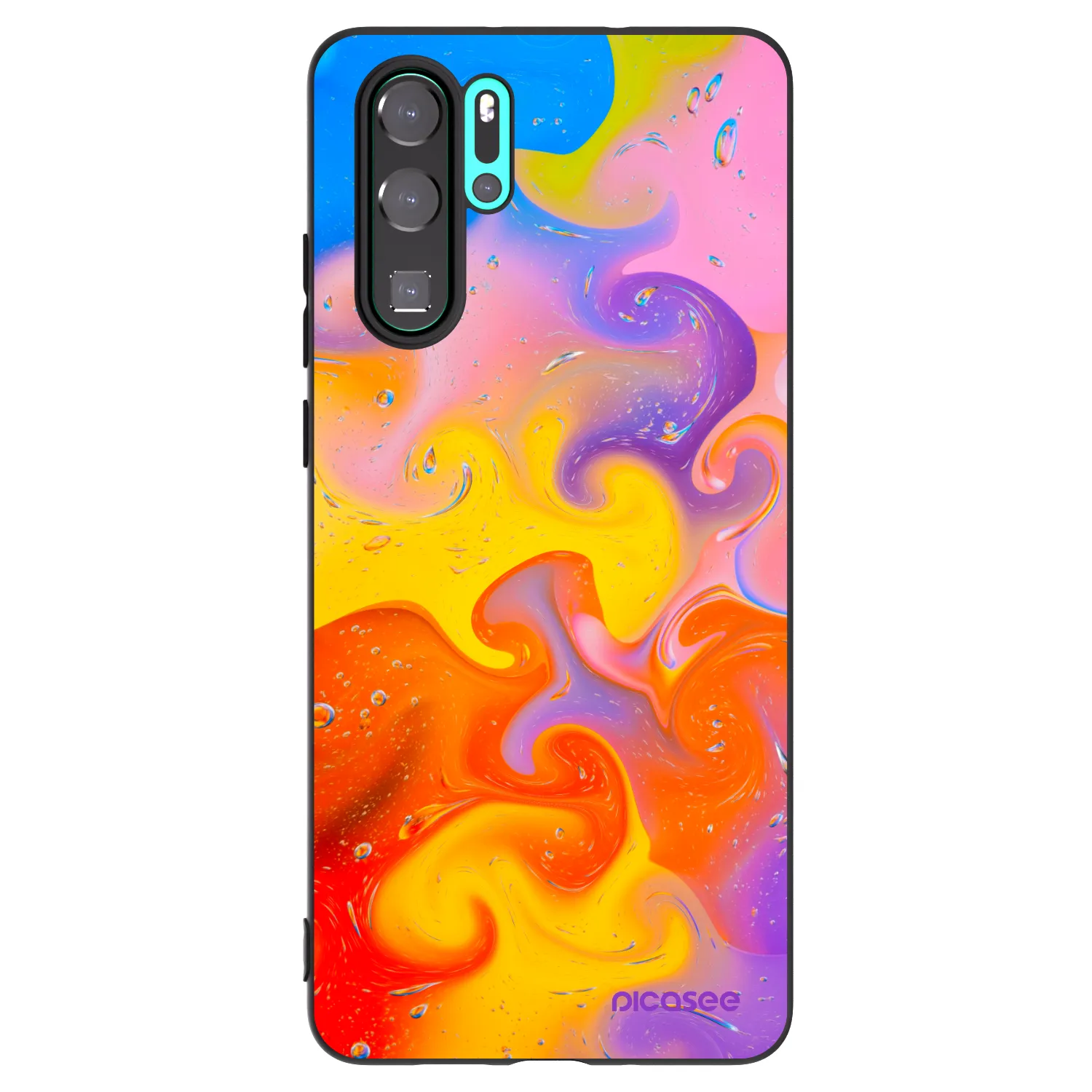 Picasee Huawei P30 Pro Hülle - Schwarzes Silikon - Bubbles