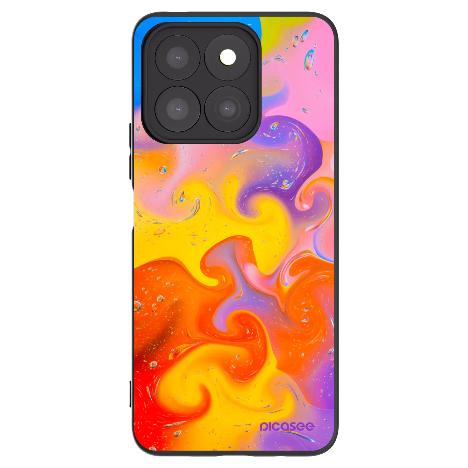 Picasee Honor X8c Hülle - Schwarzes Silikon - Bubbles