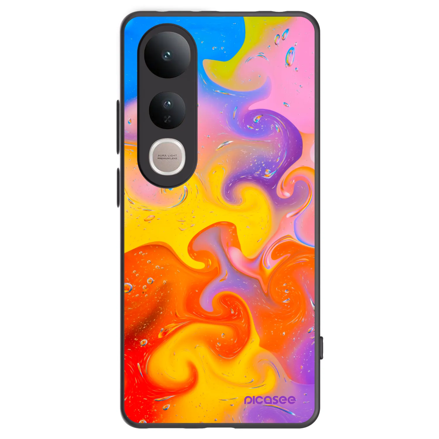 Picasee Vivo V50 Lite 5G Hülle - Schwarzes Silikon - Bubbles