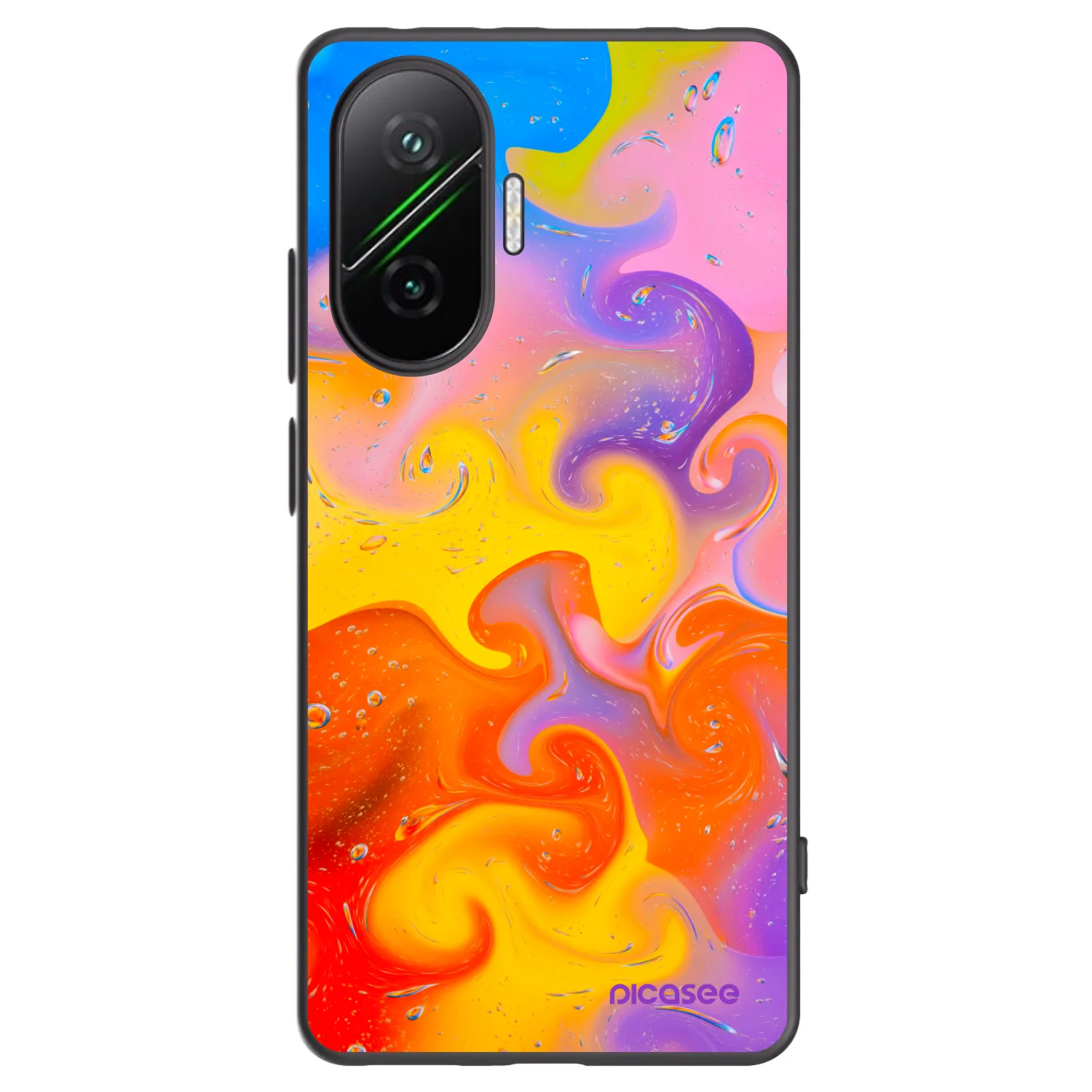 Picasee Xiaomi Poco F7 5G Hülle - Schwarzes Silikon - Bubbles