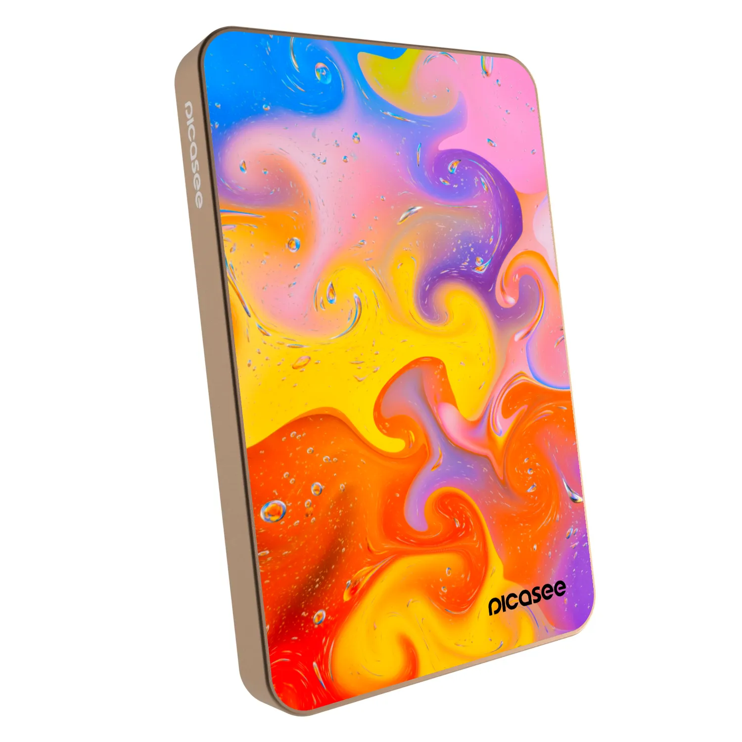 Picasee Powerbank mit MagSafe 5 000 mAh Golden - Bubbles