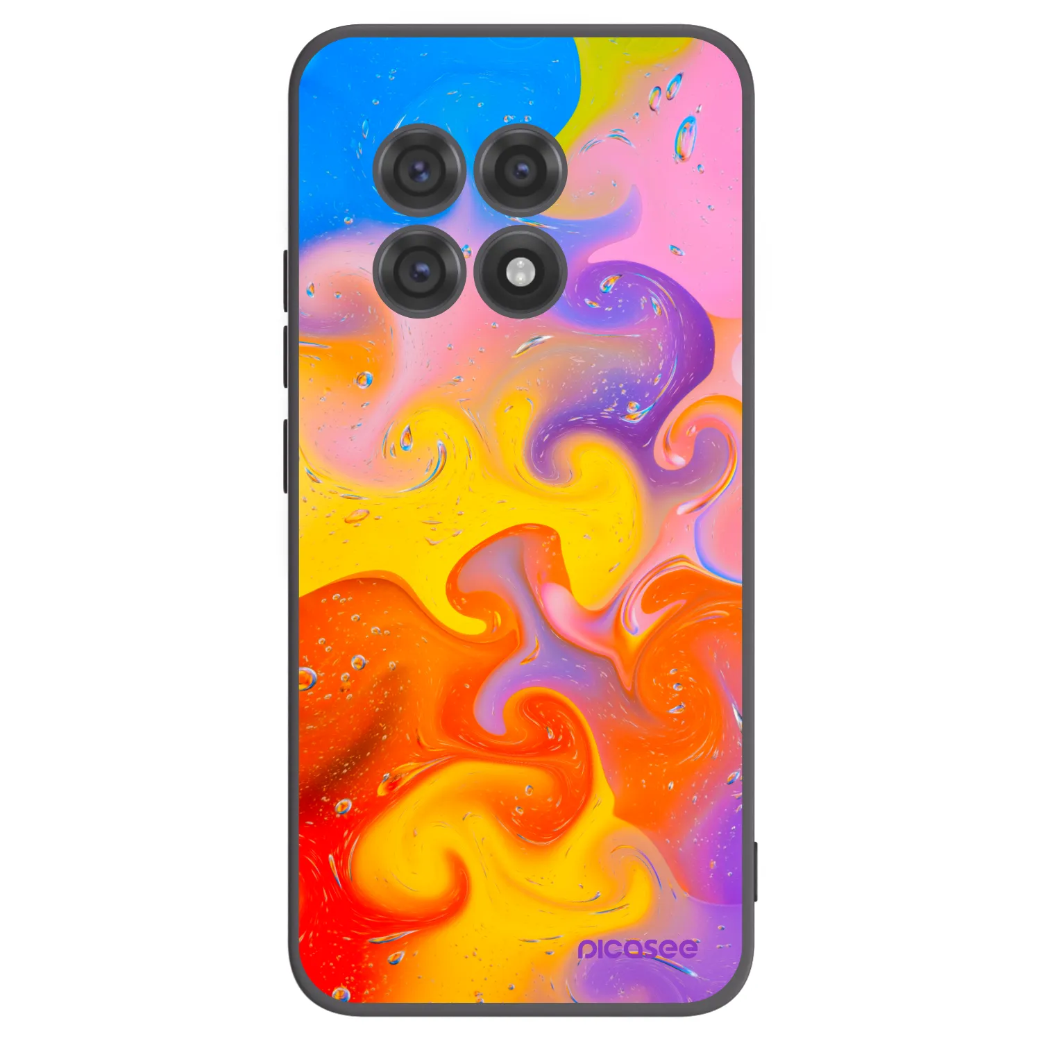 Picasee OnePlus 13R 5G Hülle - Schwarzes Silikon - Bubbles