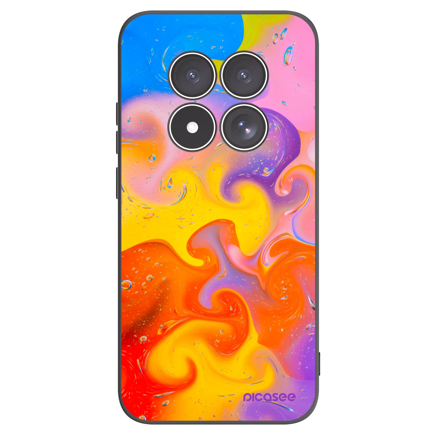 Picasee Xiaomi Redmi Note 15 Pro 4G Hülle - Schwarzes Silikon - Bubbles