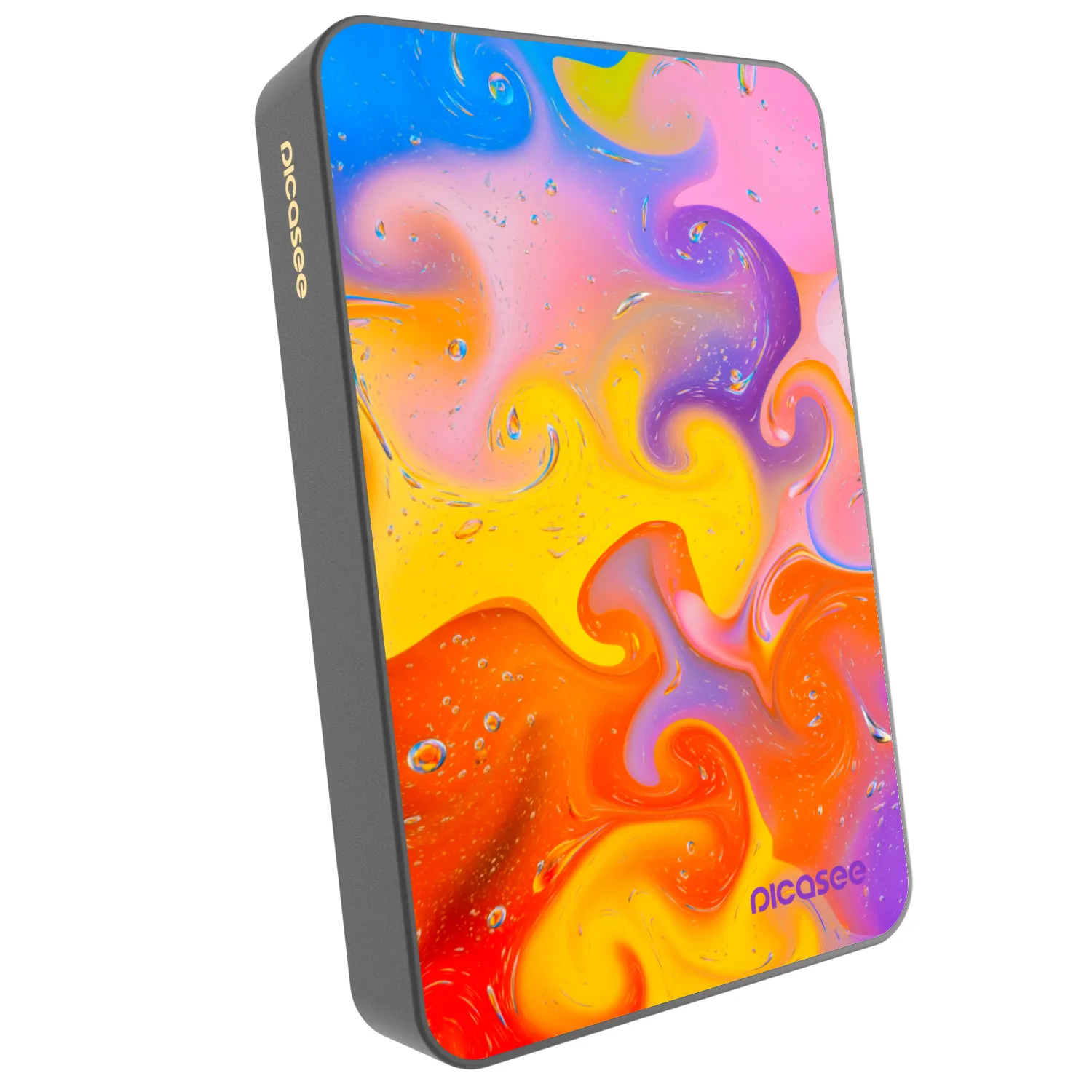 Picasee Powerbank mit MagSafe 10 000 mAh Grau - Bubbles
