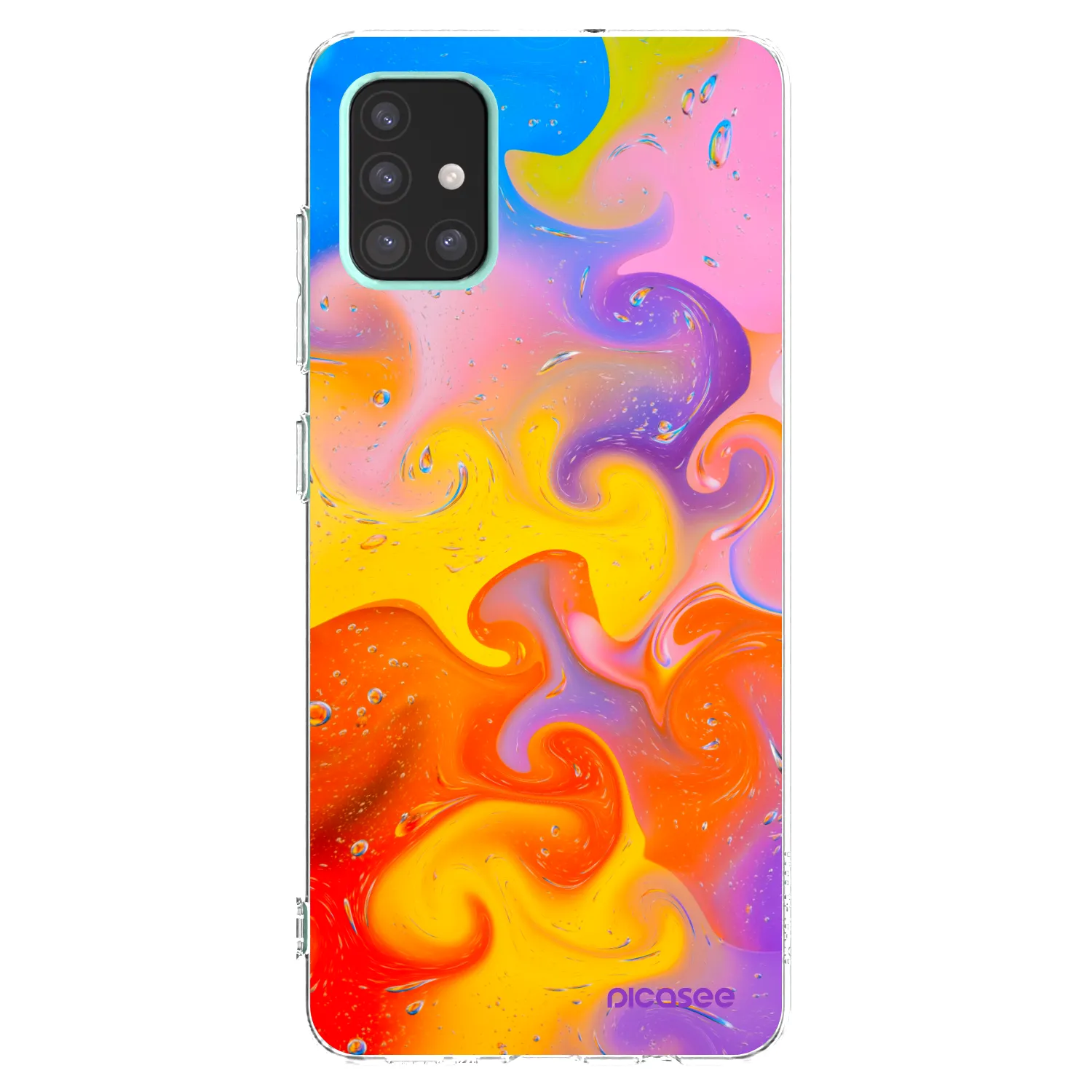 Picasee Samsung Galaxy A51 A515F Hülle - Transparentes Silikon - Bubbles