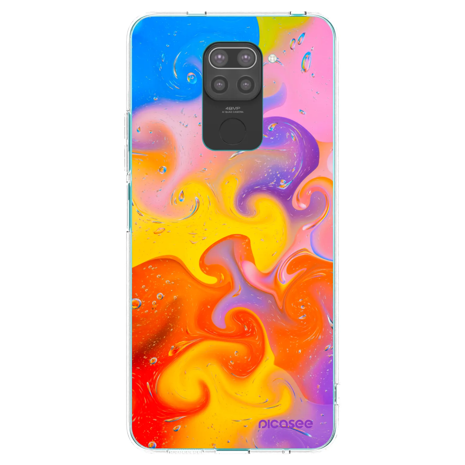 Picasee Xiaomi Redmi Note 9 Hülle - Schwarzes Silikon - Bubbles