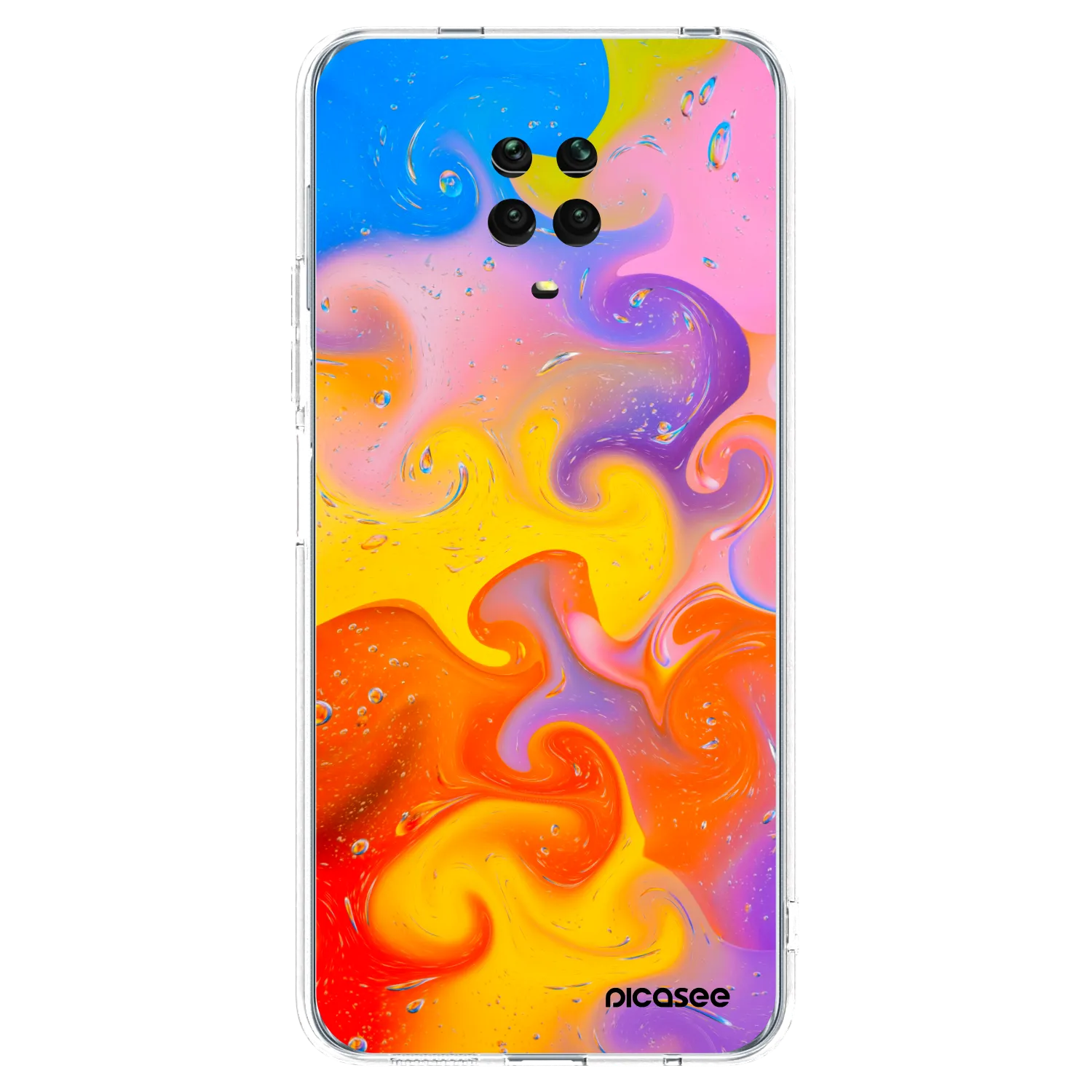 Picasee Xiaomi Redmi Note 9S Hülle - Transparentes Silikon - Bubbles