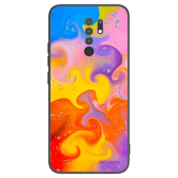 Picasee Xiaomi Redmi 9 Hülle - Schwarzes Silikon - Bubbles