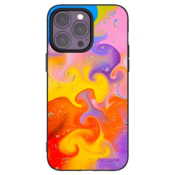 Picasee Apple iPhone 14 Pro Max Hülle - Schwarzes Silikon - Bubbles