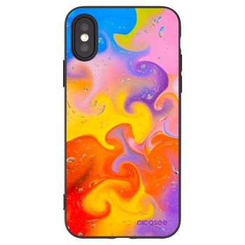 Picasee Apple iPhone X/XS Hülle - Schwarzes Silikon - Bubbles