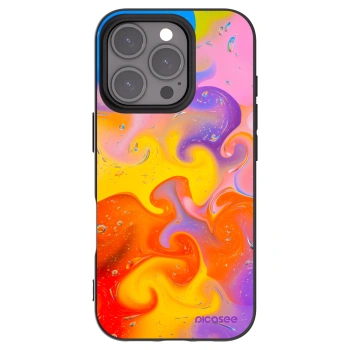 Picasee Apple iPhone 16 Pro Hülle - Schwarzes Silikon - Bubbles