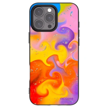 Picasee Apple iPhone 16 Pro Max Hülle - Schwarzes Silikon - Bubbles
