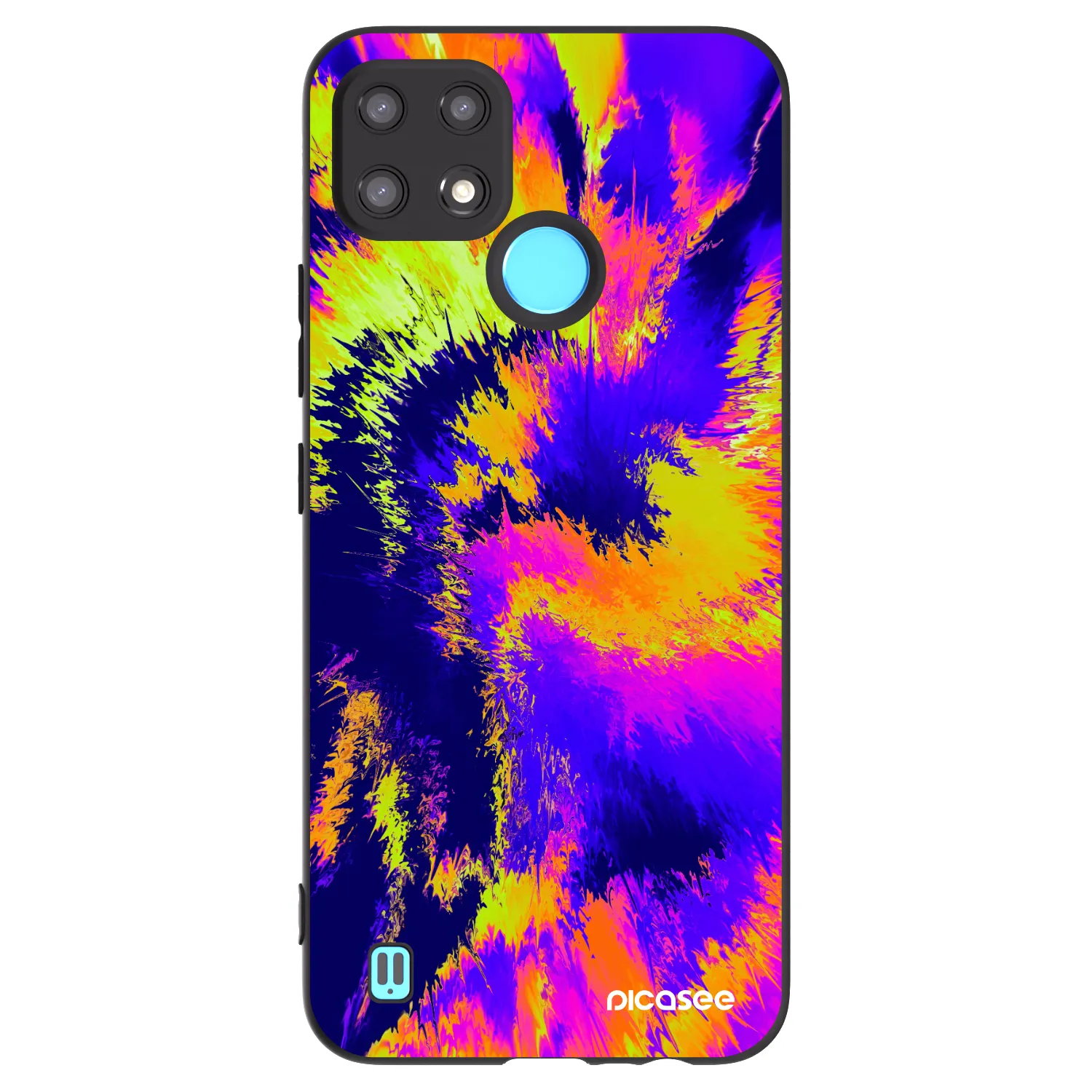 Picasee Realme C21 Hülle - Schwarzes Silikon - Burn