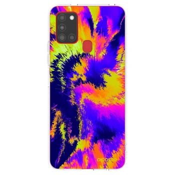 Picasee Samsung Galaxy A21s Hülle - Transparentes Silikon - Burn