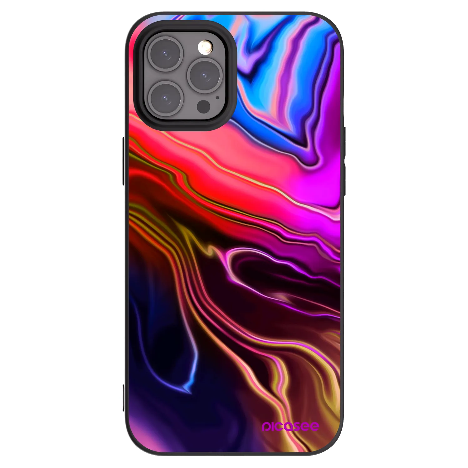 Picasee Apple iPhone 12 Pro Max Hülle - Schwarzes Silikon - Electric