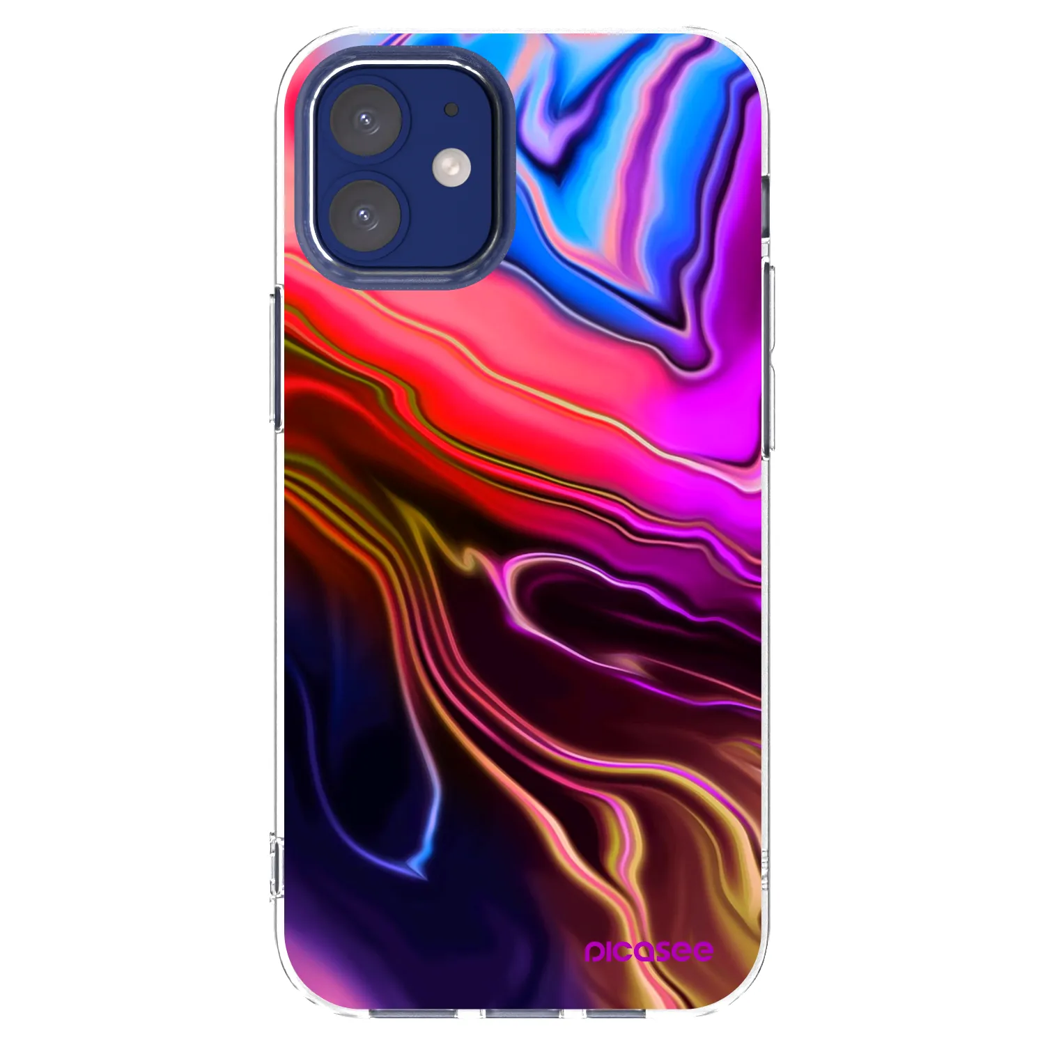 Picasee Apple iPhone 12 mini Hülle - Transparentes Silikon - Electric