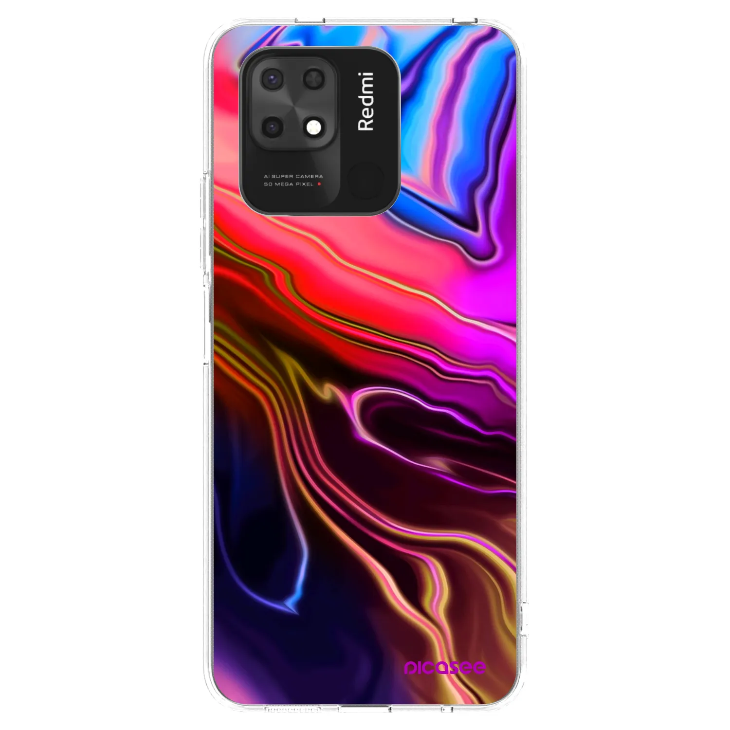 Picasee Xiaomi Redmi 10C Hülle - Transparentes Silikon - Electric