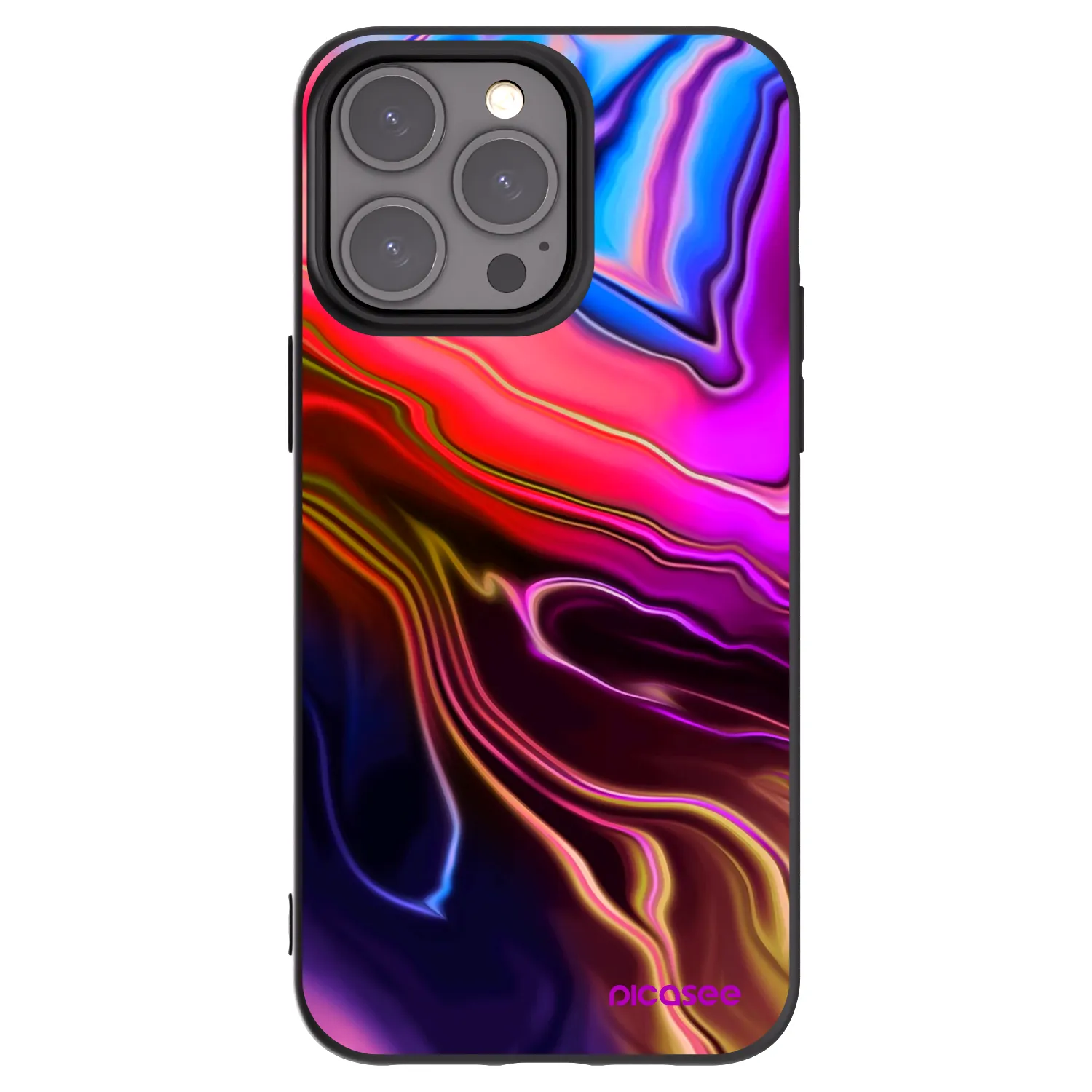 Picasee Apple iPhone 15 Pro Max Hülle - Schwarzes Silikon - Electric